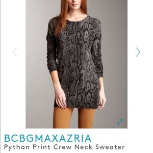 {BCBG} Snake print crew neck sweater